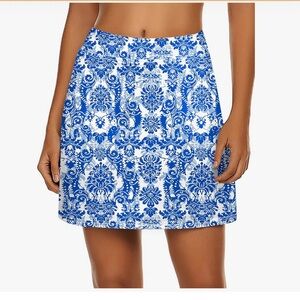 Stylish Blue and White Women's Skort